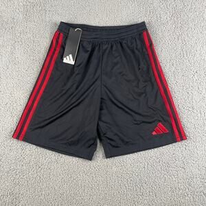 Adidas Men's X-Small Black Red Polyester Entrada 22 Athletic Soccer Shorts